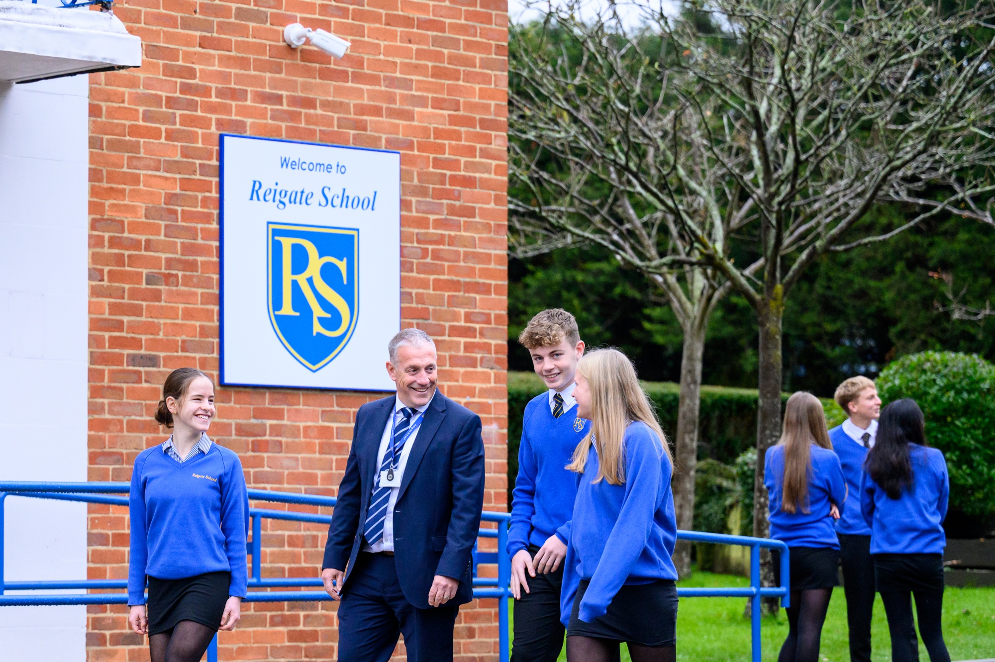 Pupils outside Reigate School